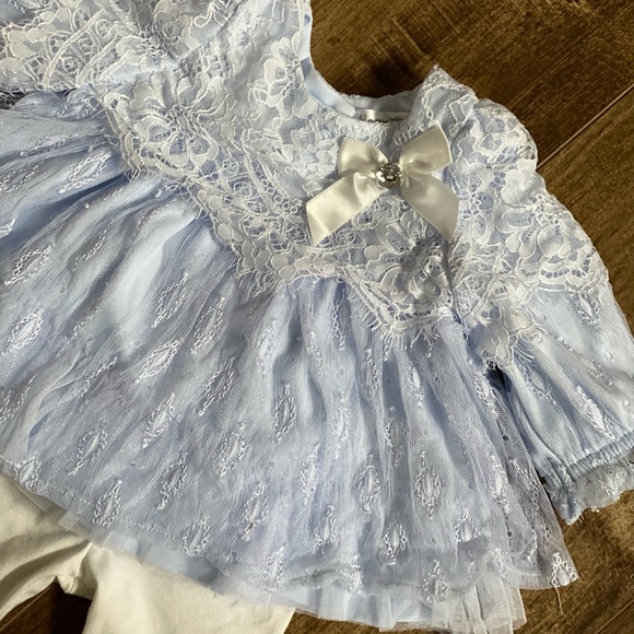 Nanette baby lace overlay top and matching leggings 0-3M - Picture 6 of 6